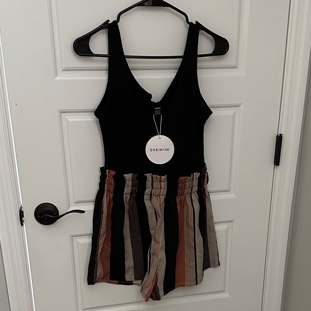 SHEIN Black and Striped Romper